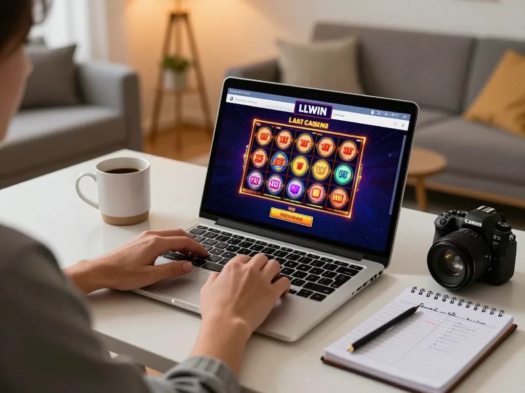 Engaging gameplay on LLWIN online casino platform showcasing spinning slots and betting notes