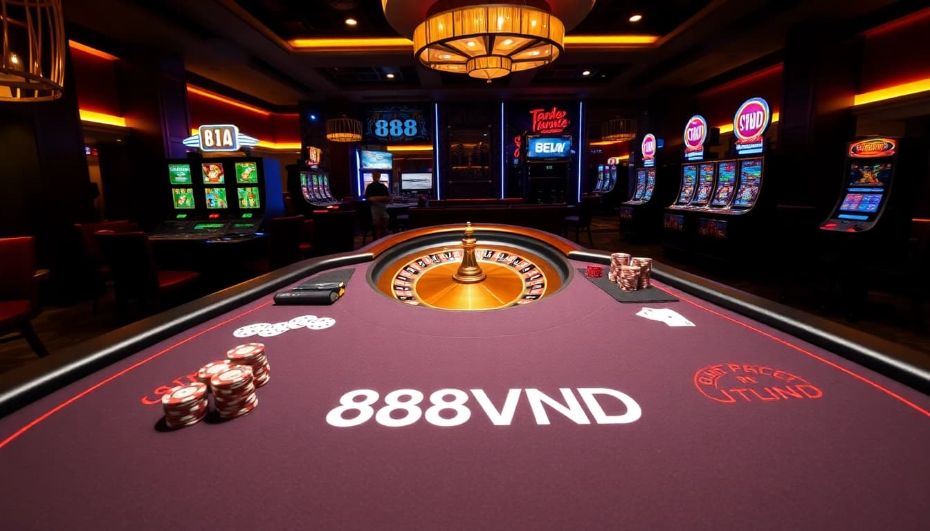 Experience the thrill of 888VND with vibrant casino tables and strategic gameplay action.