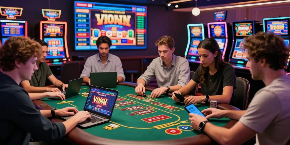 Engaging players at bl555 enjoying various online casino games in a vibrant virtual setting.