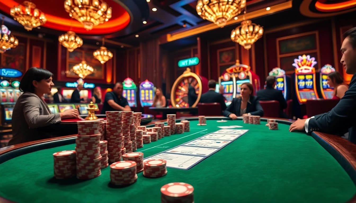 Engaged players at a high-stakes game in the HU88 casino, showcasing excitement and craftsmanship.