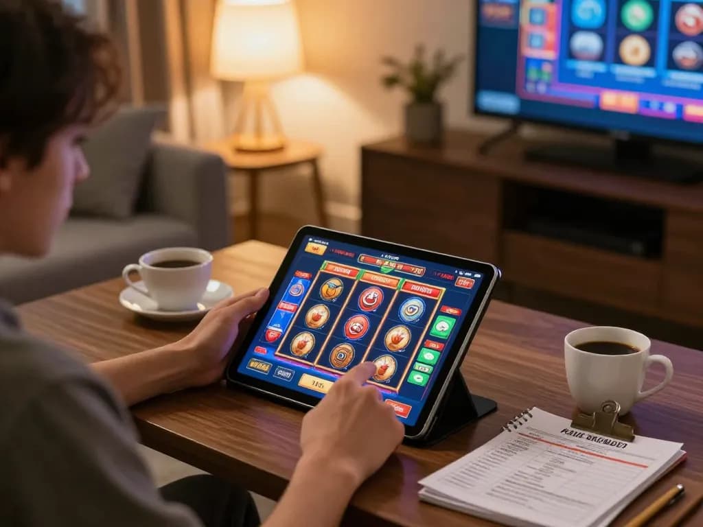 Engaging in mobile casino gaming on 789clubgo app in a cozy living room