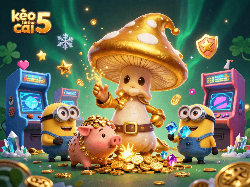 Spin to win with kèo nhà cái 5 in a vibrant, magical casino world of treasure seekers.