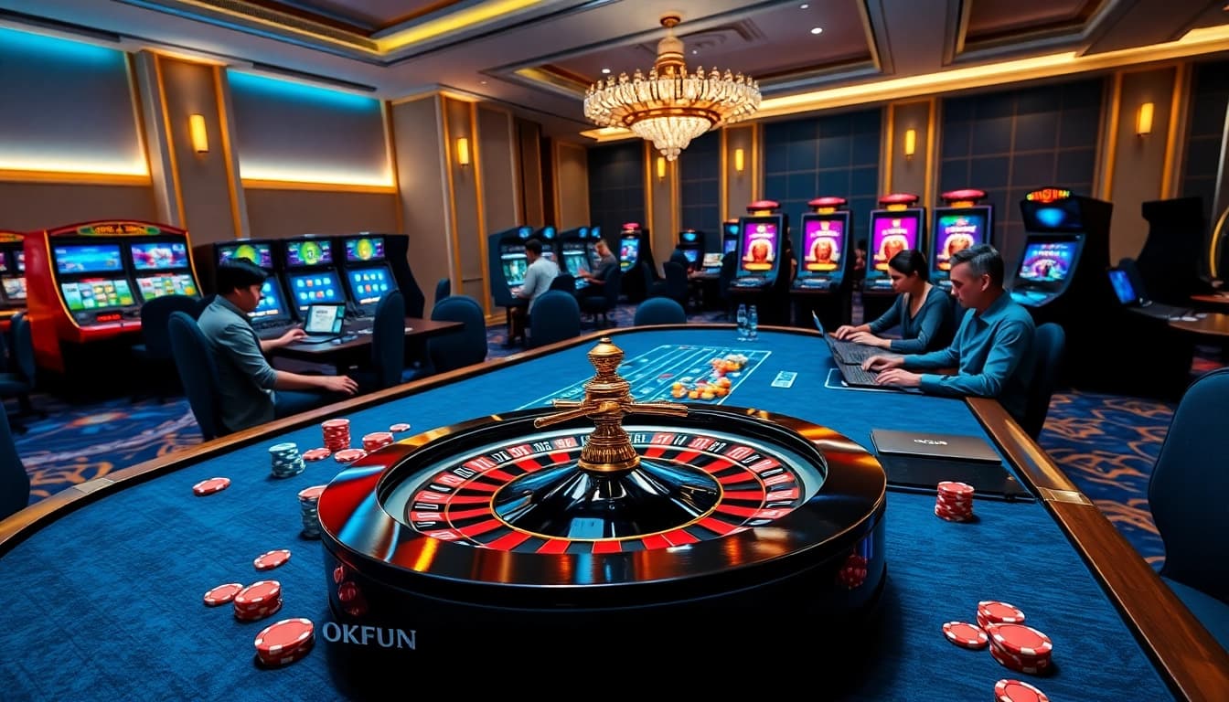 Engaging gamblers with OKFUN's vibrant casino atmosphere and exciting gameplay.