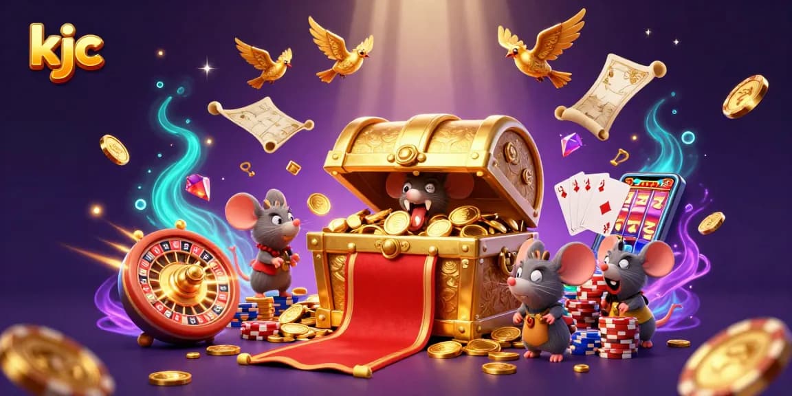 Experience the thrill of KJC with vibrant casino elements and dynamic characters in action.