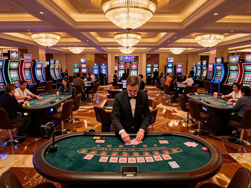 Twin68 players engaging in thrilling blackjack action at an upscale casino.