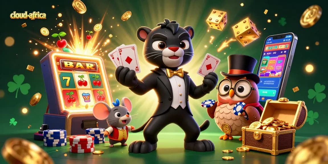 Experience big wins with cloud-africa while the stylish black panther deals cards surrounded by casino excitement.