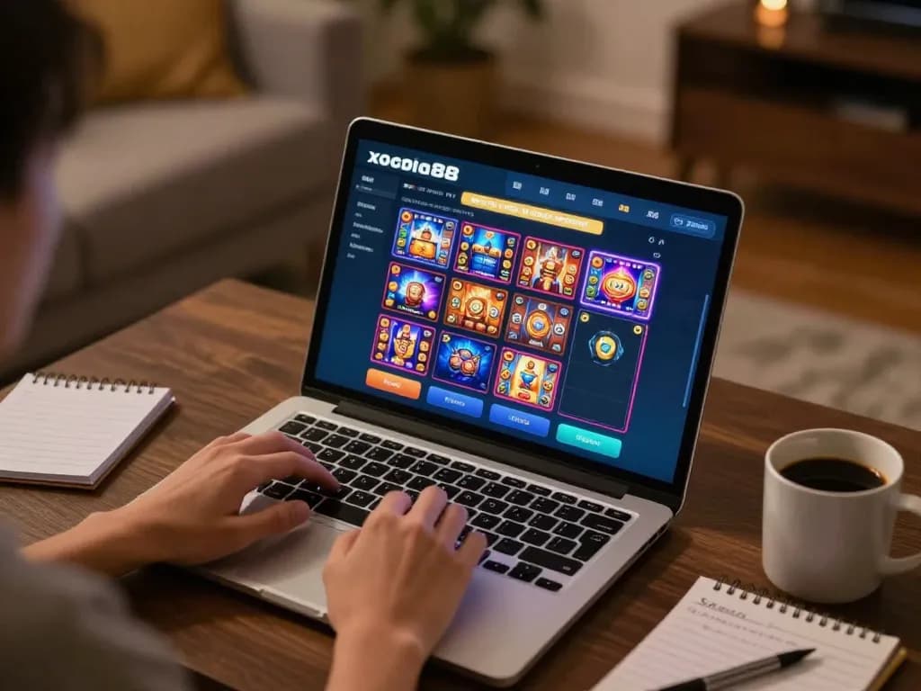 xocdia88 player engaging in exciting online gaming session from home with vibrant visuals