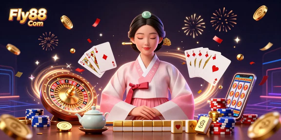 Experience excitement at Fly88 Com with vibrant casino elements in a stunning 3D illustration.