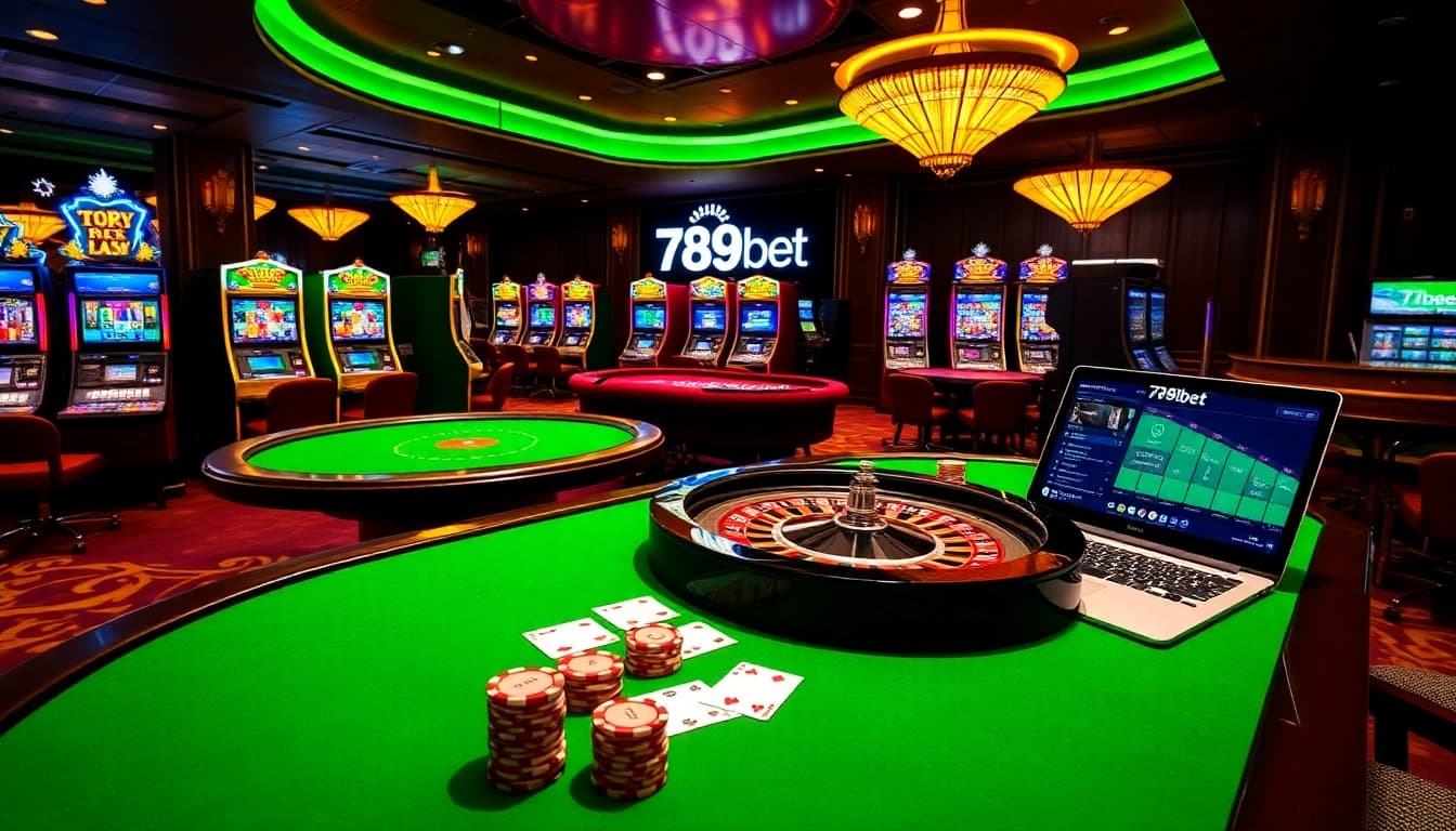 Experience thrilling gameplay at 789bet with vibrant casino tables and exciting slot machines.