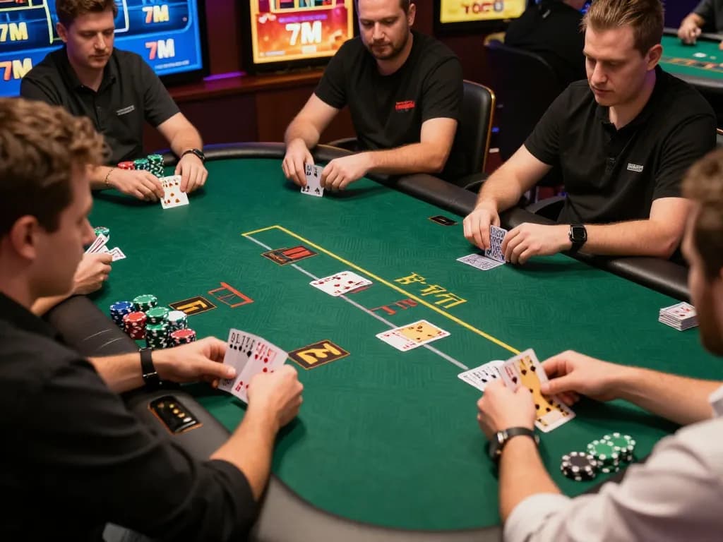 Experience thrilling gameplay with 7M as players engage in strategic blackjack online