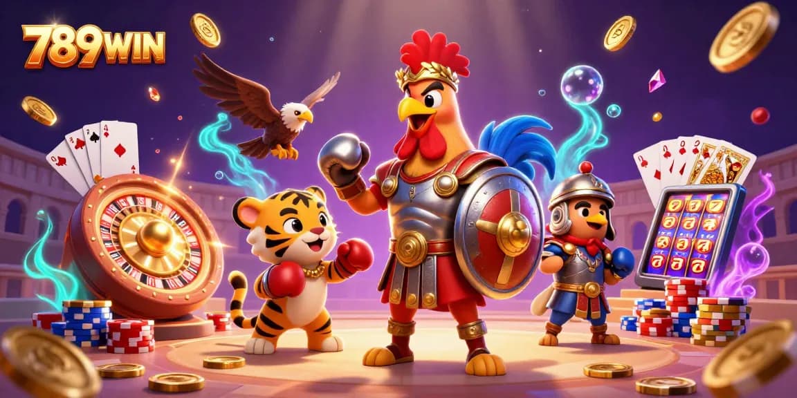 Win big with 789WIN's stunning casino experience featuring vibrant characters and rich gaming elements.