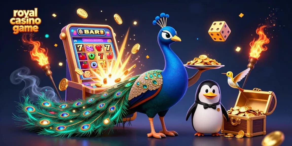 Experience the royal casino game with vibrant characters and thrilling slot elements in a vibrant 3D scene.
