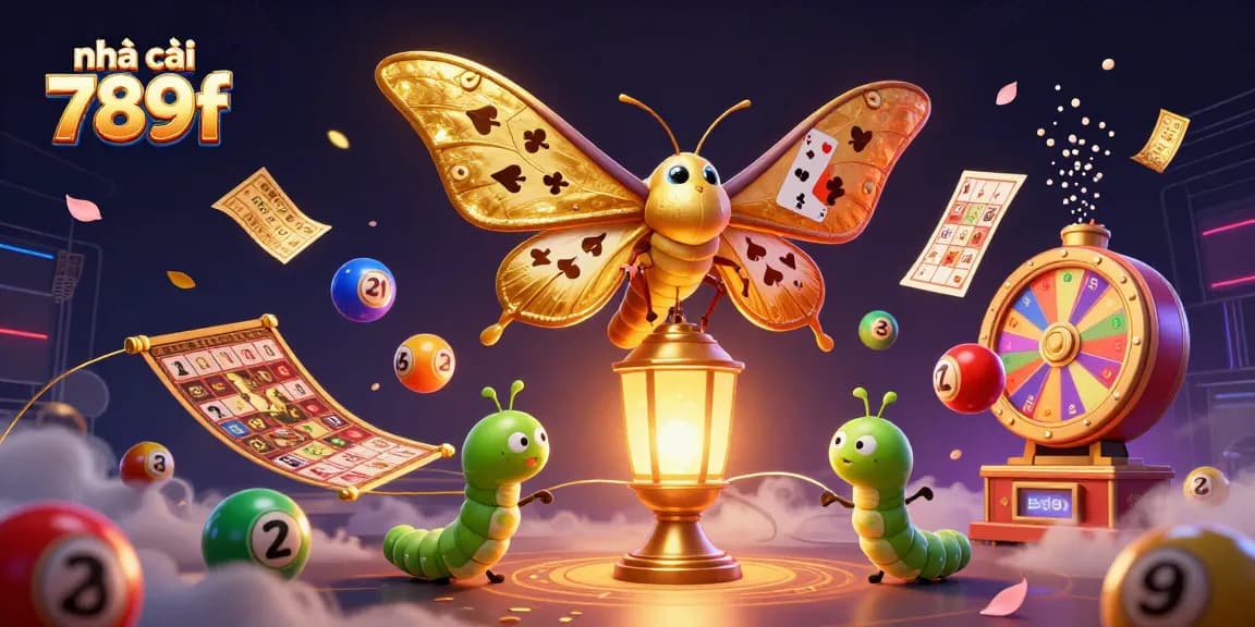 Immerse in the vibrant world of nhà cái 789f with dynamic lottery balls and golden elements.