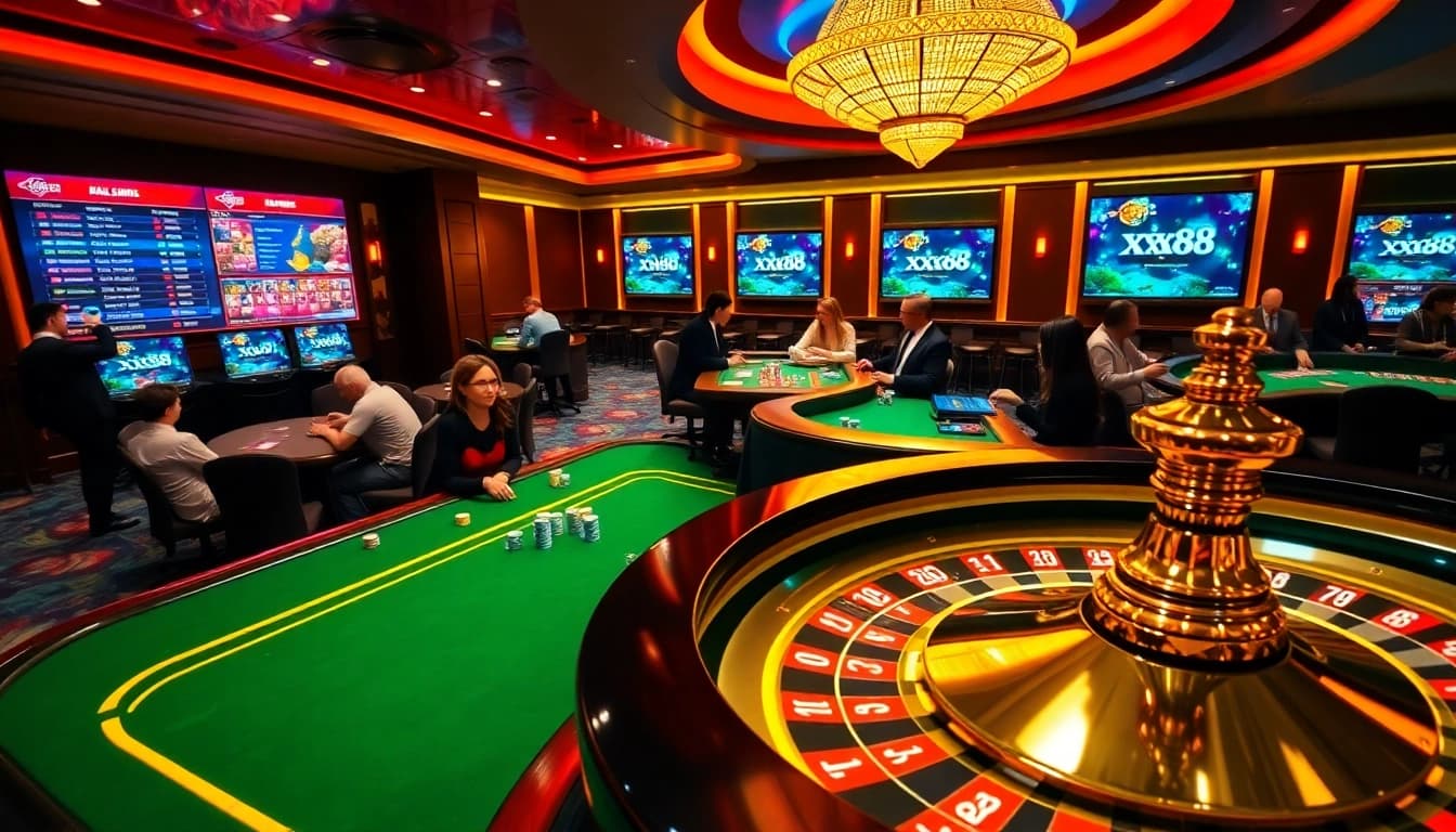 Experience vibrant gaming excitement at xx88 with engaging poker and roulette.