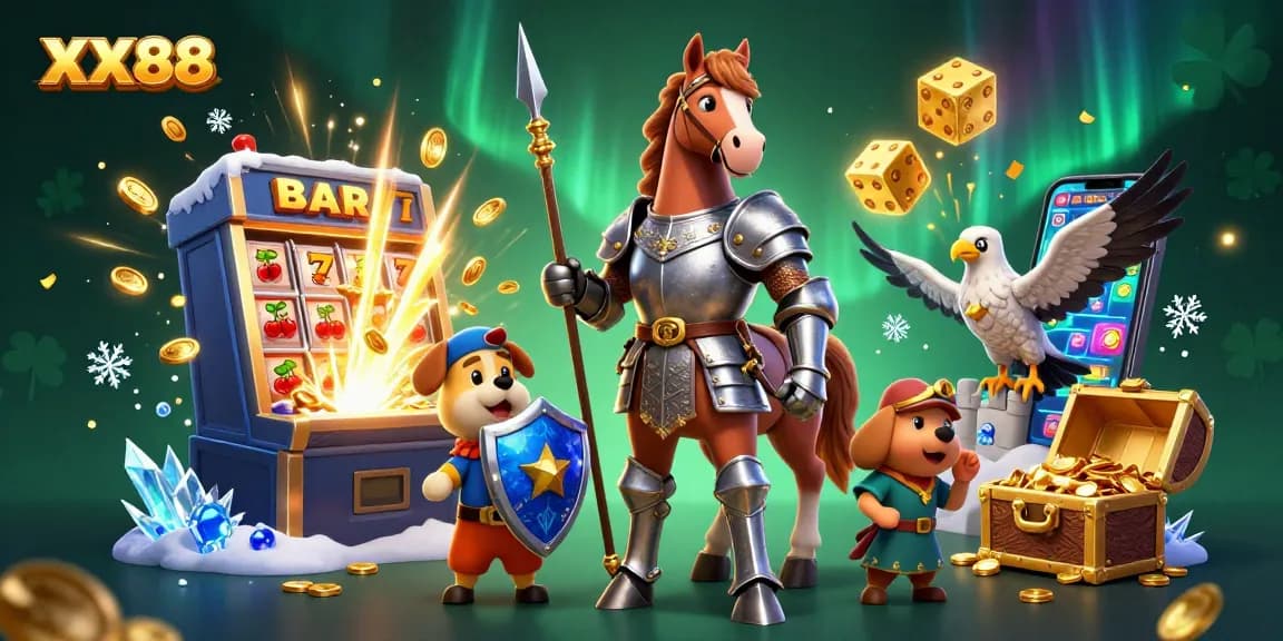 Experience exhilarating wins at XX88 with this vibrant slot jackpot scene.