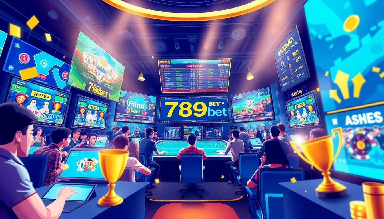 Exciting online gambling scene featuring 789bet interface with poker and sports betting activities.