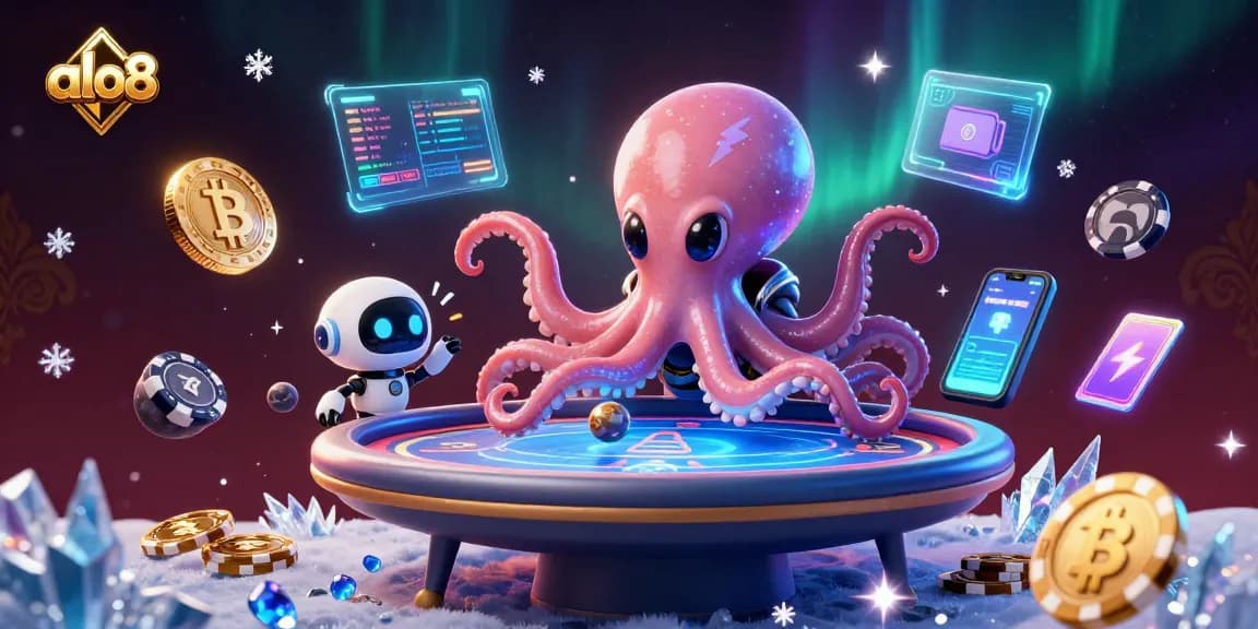 Play exciting games on alo8 with a vibrant space-themed casino scene featuring alien characters.