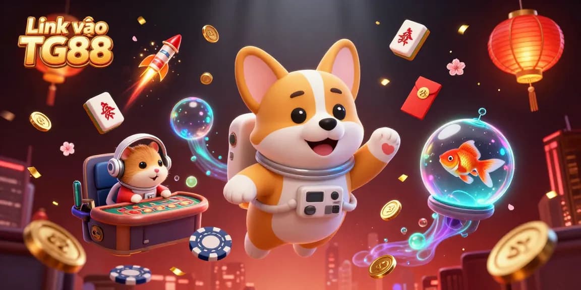 Join the excitement at Link vào TG88 with a vibrant casino scene featuring animated characters and rich gaming elements.