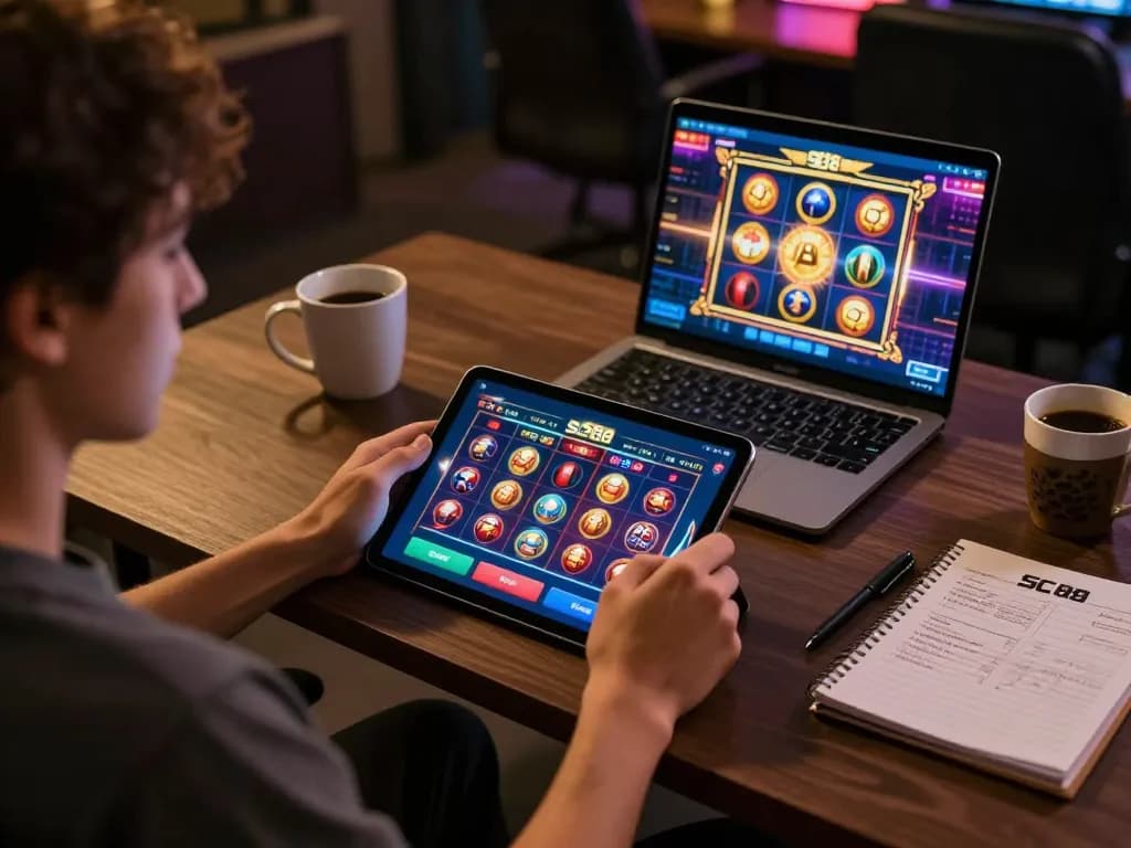 Player engaging in online gaming on the SC 88 app, showcasing strategic betting experience.