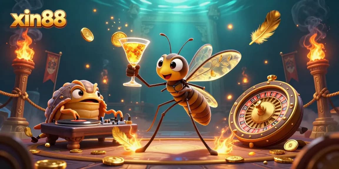 Engage with exciting wins at xin88, featuring vibrant casino elements and lively characters!