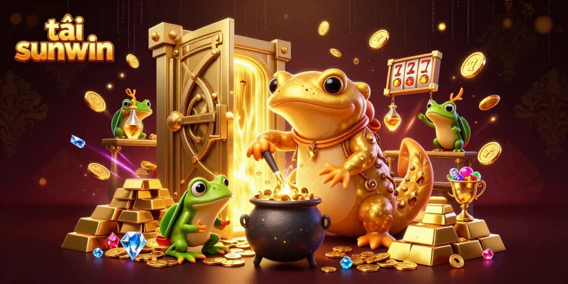 Play exciting games with tải sunwin in a vibrant 3D casino scene featuring mystical characters and gold treasures.