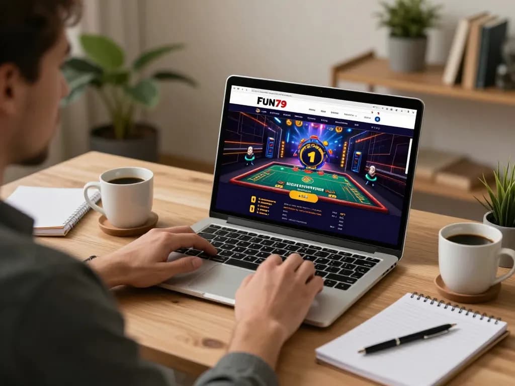 Engaging in strategic online gameplay on Fun79 INK with notes and coffee in a cozy setting.