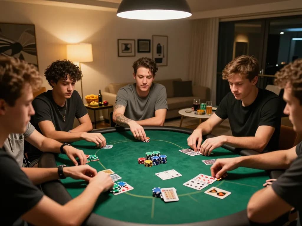 Enjoying game đổi thưởng with friends during an engaging home poker night.