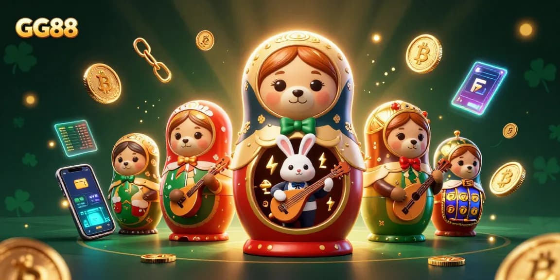 Play thrilling games at GG88 with enticing slot reels and dazzling dealer bears!