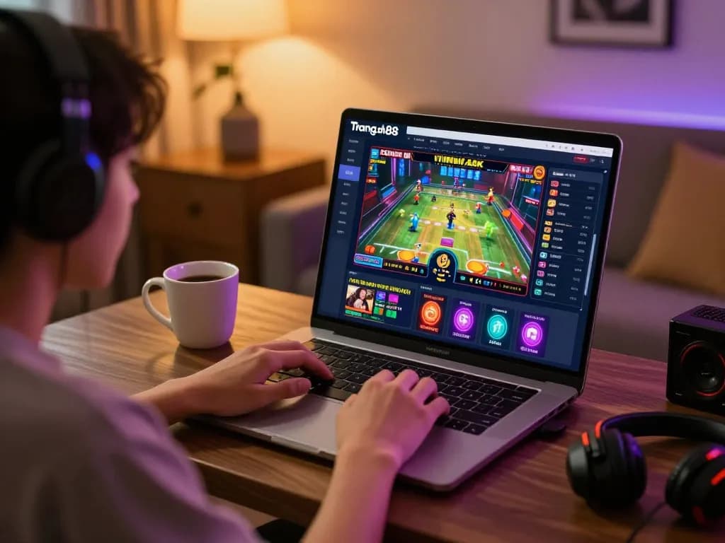 Playing casino games on Trang chủ Bom88 from a cozy home gaming setup