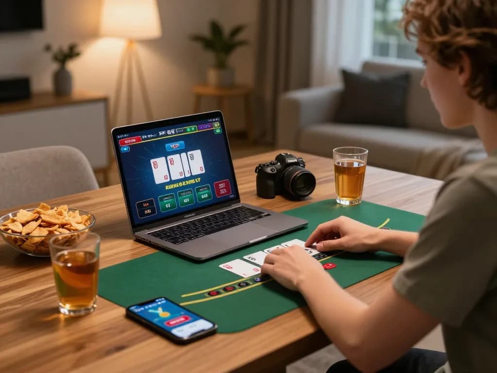 Player engaging in Blackjack at hi88 online casino with live dealer interface visible, creating an immersive gaming experience.