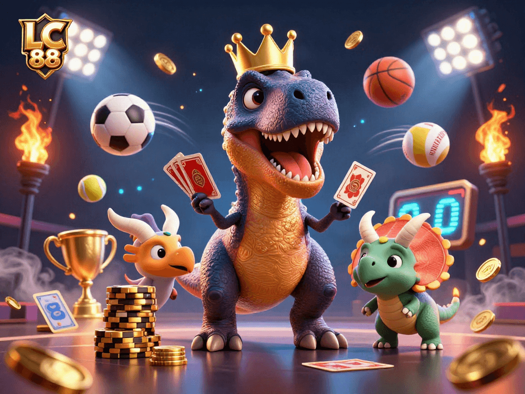 Engage in thrilling bets at LC 88 with vibrant characters and dynamic gambling elements.