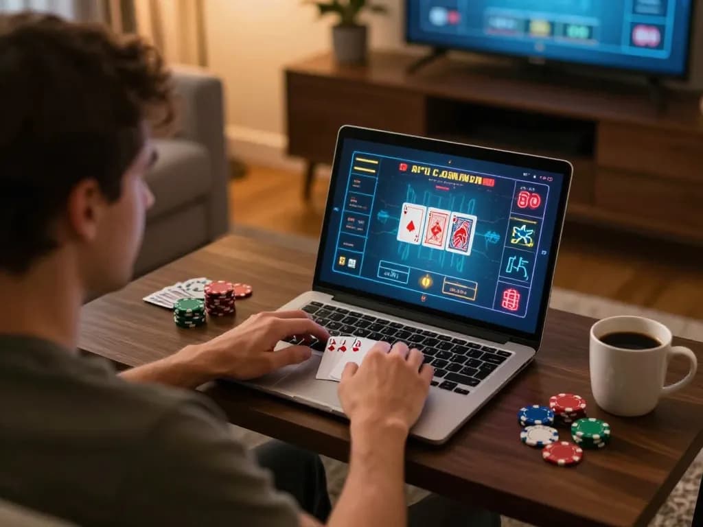S666 đăng nhập on online poker game with warm cozy setup and strategic elements in play