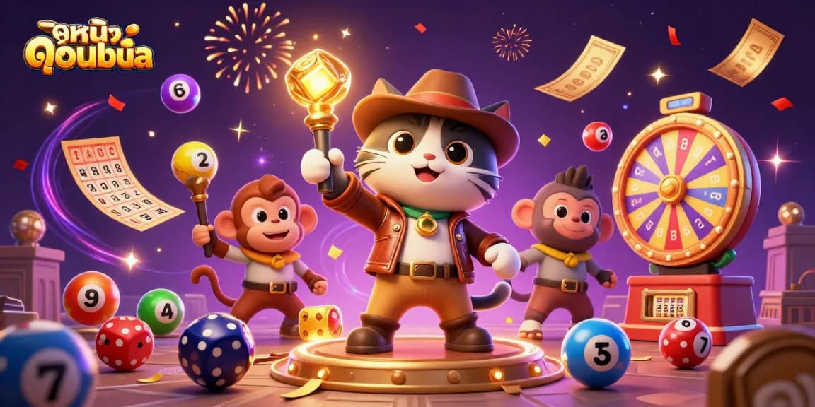 Experience ดูหนังออนไลน์ with the adventurous cat and monkey in a vibrant casino temple.