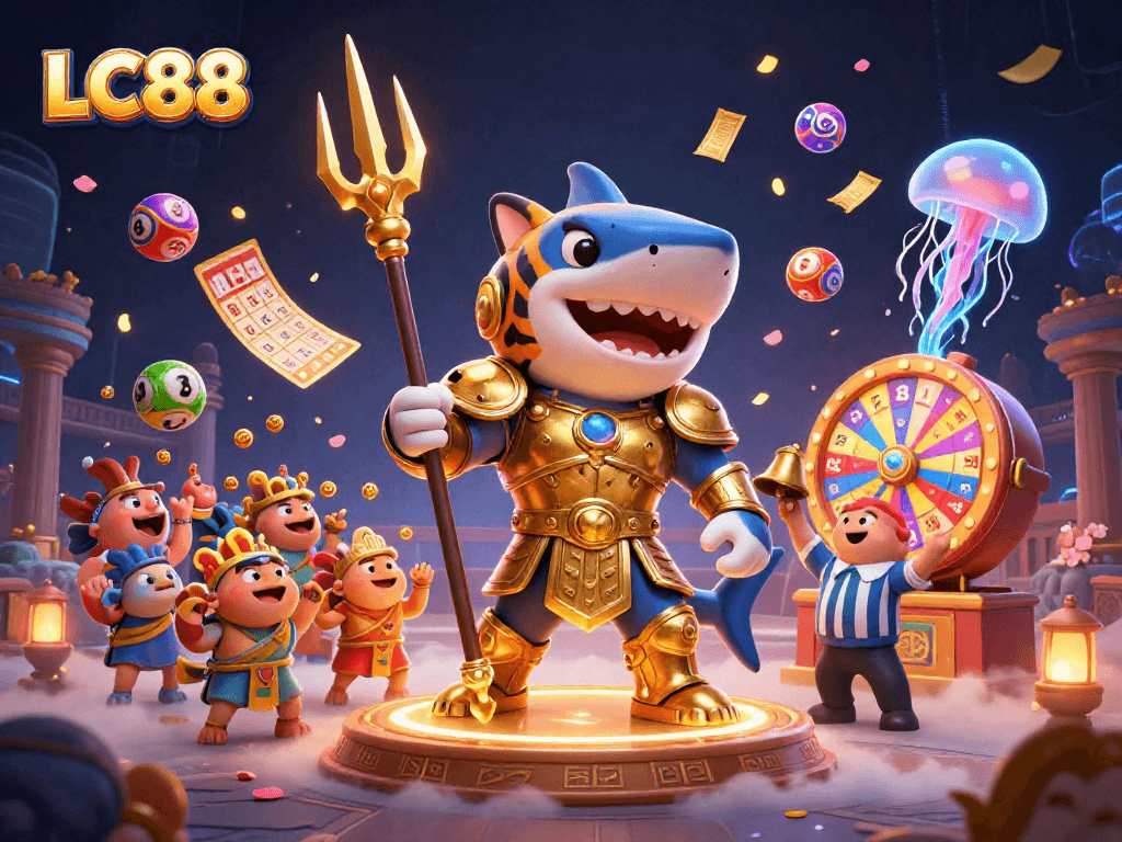 Play and win at LC88 with thrilling lottery balls and vibrant casino elements.