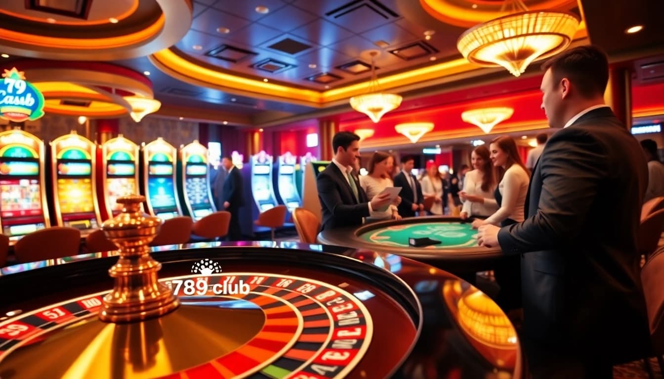 Experience thrilling casino action at 789club with vibrant slot machines and professional dealers.