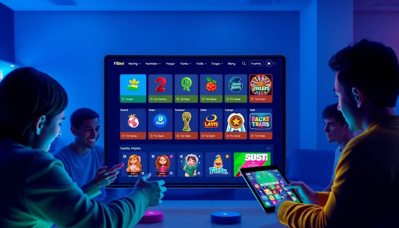 F8bet online betting platform showcasing diverse players engaged in gaming experiences.