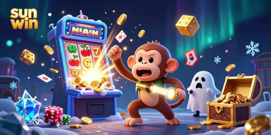 Experience thrilling gameplay at sun win with a dynamic 3D casino scene featuring animated characters and jackpot elements.