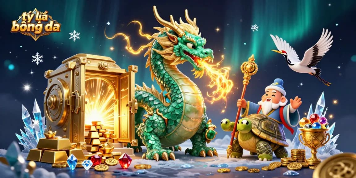 Engage with tỷ lệ bóng đá showcasing vibrant dragon and gem-filled scene in thrilling casino illustration.