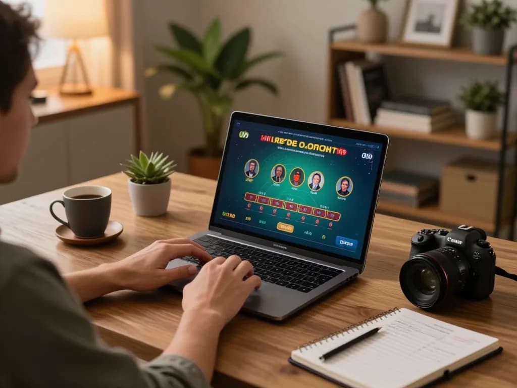 Player engaging in live Baccarat at SC88 online casino with strategic notes nearby
