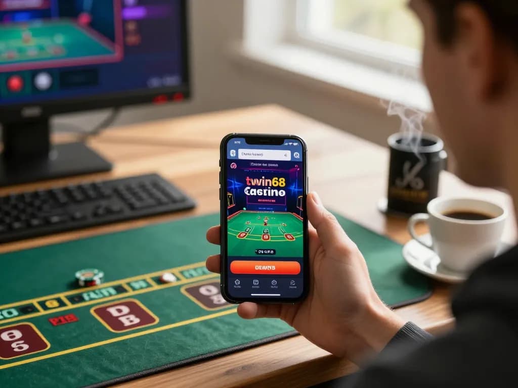 Engage in strategic gameplay with twiin68 while playing live dealer blackjack on mobile.