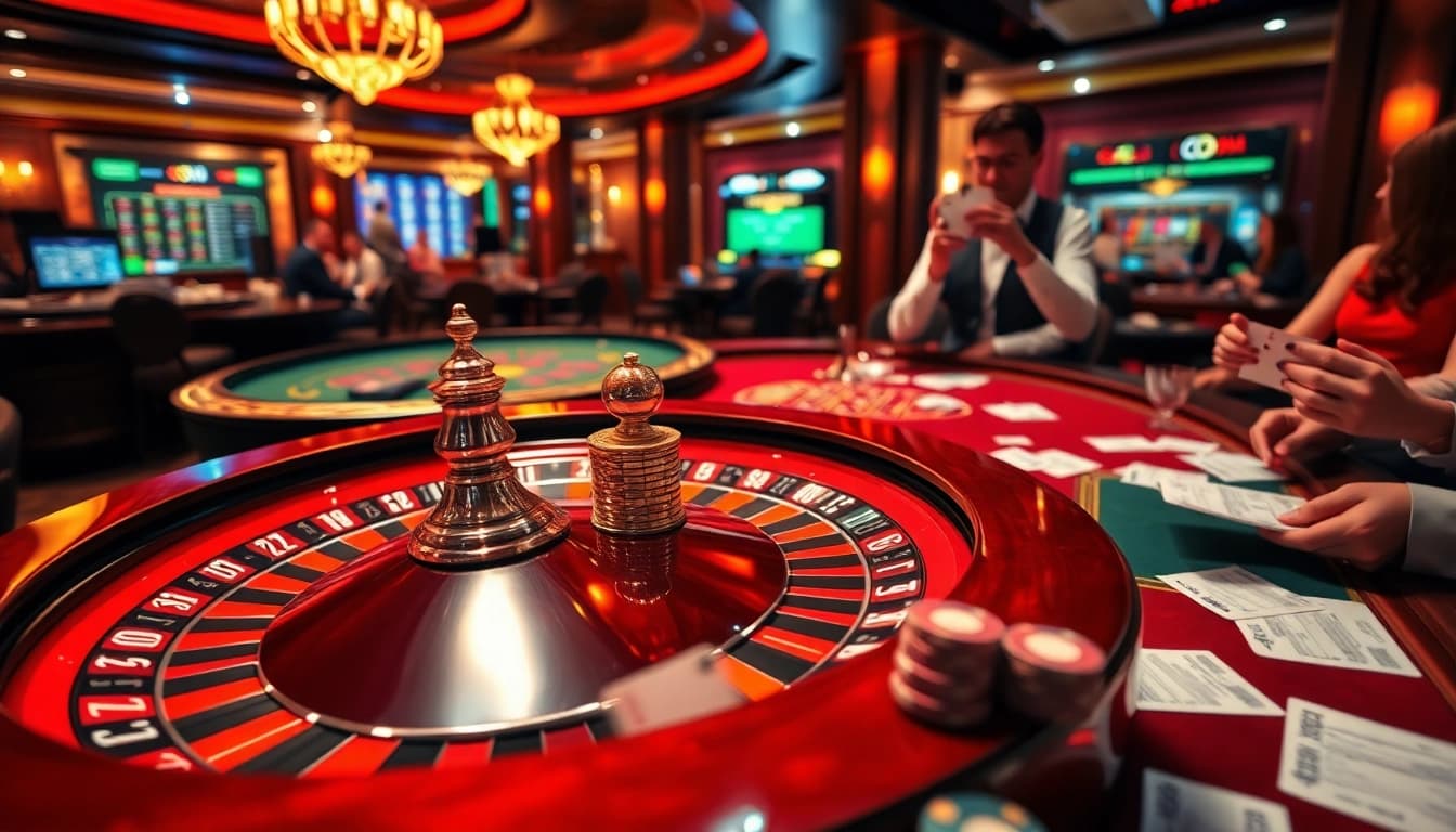 Players engaging in exciting casino games at THABET, showcasing roulette and online betting.