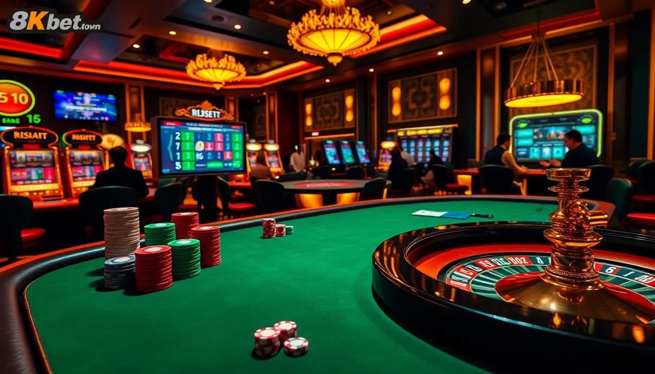 Experience thrilling games and high stakes at 8kbet.town's vibrant online casino.