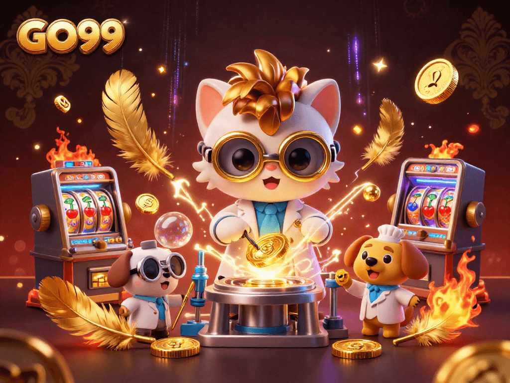 Spin the reels and experience GO99 with vibrant slot machines and animated casino atmosphere.