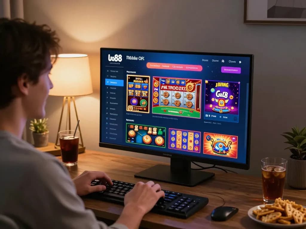 Player enjoying gameplay on the uu88 casino app, highlighting online gambling engagement with vibrant slots displayed