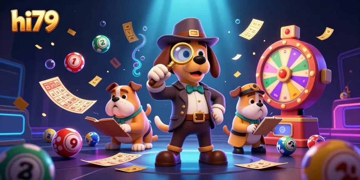 Experience lively gaming action with hi79 featuring vibrant lottery balls and treasure hunting characters.
