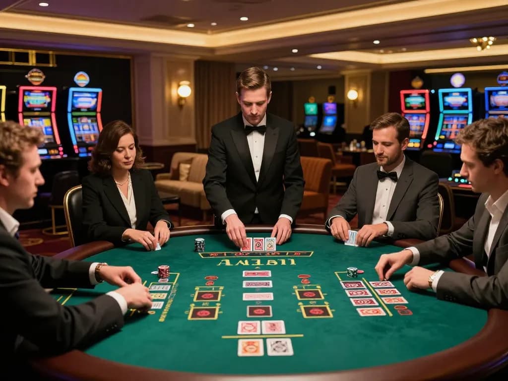 Baccarat table action showcasing skilled players and high-stakes betting at lc88 casino.
