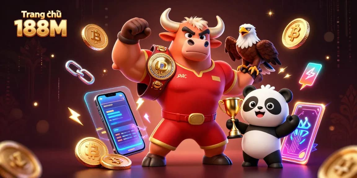 Engage with exciting games at Trang chủ 188M, showcasing thrilling characters and crypto elements.