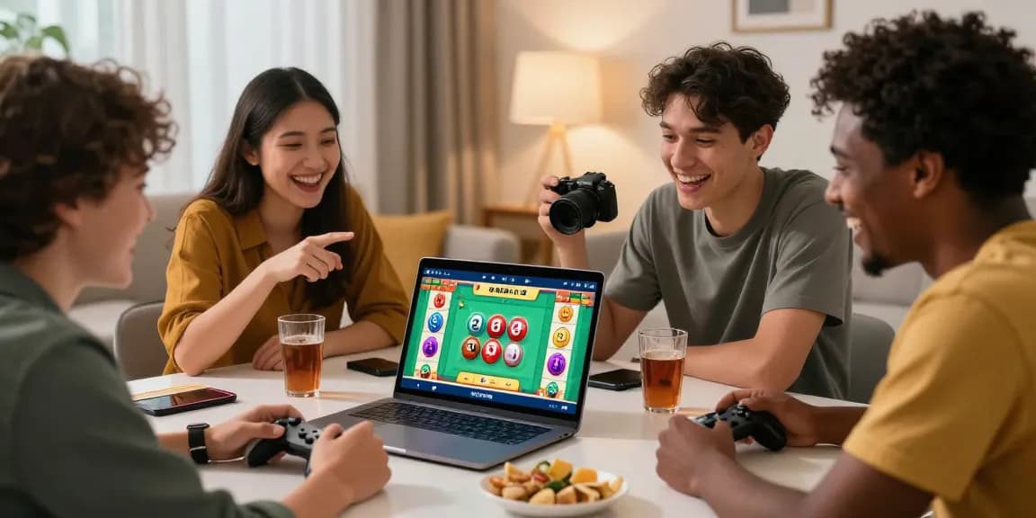Interactive gaming scene at https://xoso66.fitness/ showcasing friends enjoying online lottery together.