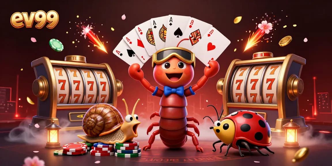 Experience thrilling gameplay at ev99 with vibrant slots and dynamic characters in an engaging casino scene.