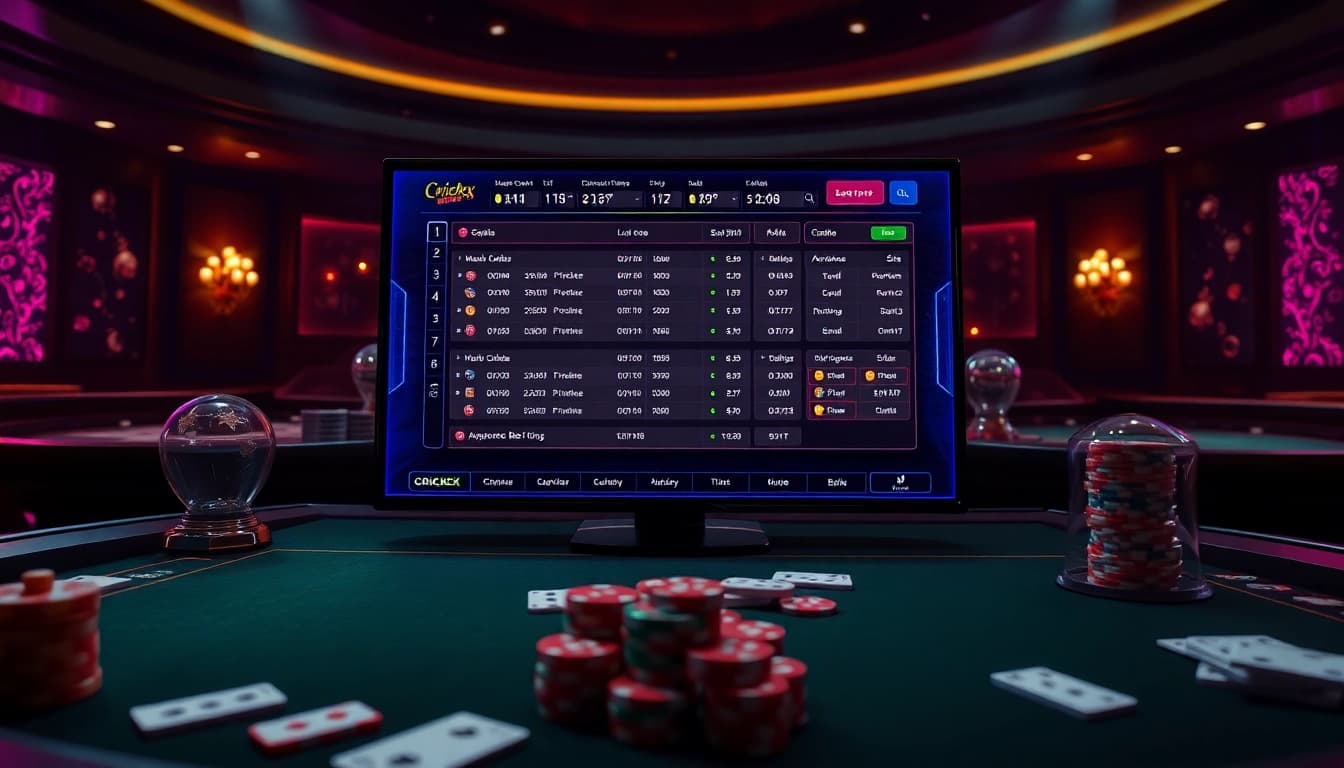 Experience the excitement of Crickex online betting with vibrant visuals of cricket and casino games.